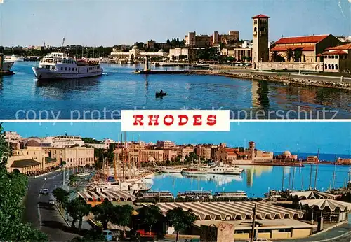 AK / Ansichtskarte  Rhodos_Rhodes_aegaeis Teilansicht Hafenpartie Rhodos_Rhodes_aegaeis