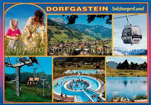 AK / Ansichtskarte  Dorfgastein_AT Panorama Seilbahn Sessellift Freibad  