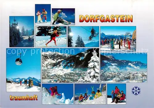 AK / Ansichtskarte  Dorfgastein_AT Skipisten Skischule Seilbahn Panorama Teilansichten 