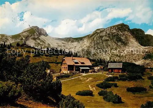 AK / Ansichtskarte  Hochschwab_Tragoess_Steiermark_AT Sonnschienhuette des oeAV mit Ebenstein und Polstr 