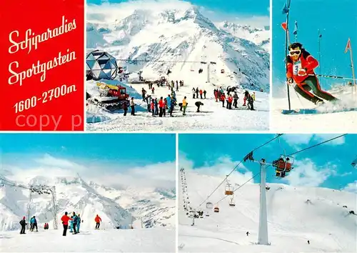 AK / Ansichtskarte  Sportgastein_Badgastein_AT Bergstation der Schideck Doppelsesselbahn Slalom Kreuzkogel Schlepplift Kreuzkogel Abfahrt 