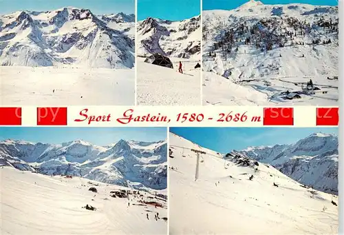 AK / Ansichtskarte  Sportgastein_Badgastein_AT Kreuzkogel Schlepplift Schideck Mittelstation Valeriehaus mit Kreuzkogel Schideck mit Murauer Schideck Doppelsesselbahn 