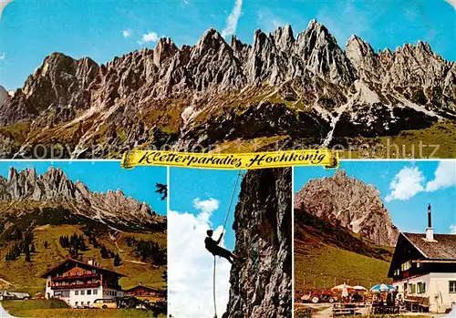 AK / Ansichtskarte  Hochkoenig_2943m_Muehlbach_am_Hochkoenig_AT Manndlwand Arthurhaus Mittenfeld Alm Bergsteiger 