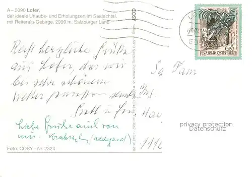 AK / Ansichtskarte  Lofer_AT im Saalachtal mit Reiteralp Gebirge 