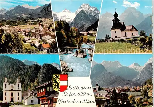 AK / Ansichtskarte  Lofer_AT Panorama Reiter Alpen Teufessteg mit Steinberge Auer Kirchlein Wallfahrt Maria Kirchental Ortsansicht 