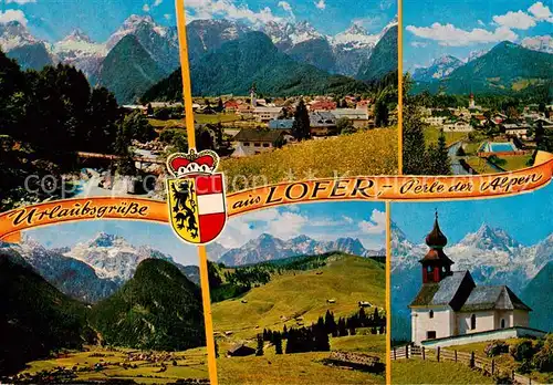 AK / Ansichtskarte  Lofer_AT Saalach mit Teufelssteg Loferer Steinbergen Reiteralp Gebirge St Martin Kirchental Loferer Alm Kirchlein in Au bei Lofer 