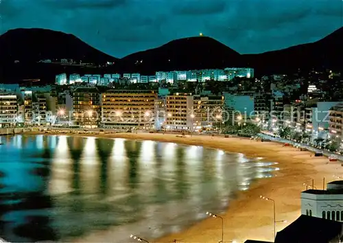 AK / Ansichtskarte  Las_Palmas_Gran_Canaria La playa de las Canteras Vista nocturna Las_Palmas_Gran_Canaria