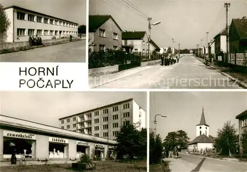 AK / Ansichtskarte  Horni_Pocaply_Ober-Potschapl_Melnik_CZ Teilansichten Kirche 