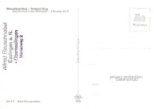 AK / Ansichtskarte  Berg_Stuttgart Mineralbad Berg Berg_Stuttgart