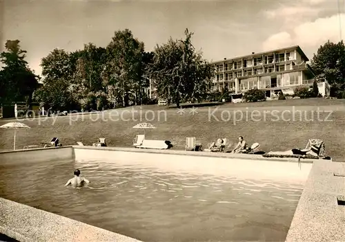 AK / Ansichtskarte  ueberlingen_Bodensee Klinik Dr Buchinger Freibad ueberlingen Bodensee