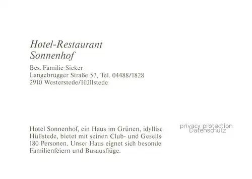 AK / Ansichtskarte  Westerstede Hotel Restaurant Sonnenhof Westerstede