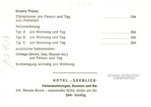 AK / Ansichtskarte 73849288 Schillig_Horumersiel Hotel Seeblick Gastraeume Zimmer 