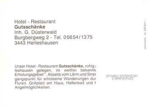 AK / Ansichtskarte 73849318 Herleshausen Hotel Restaurant Gutsschaenke Herleshausen