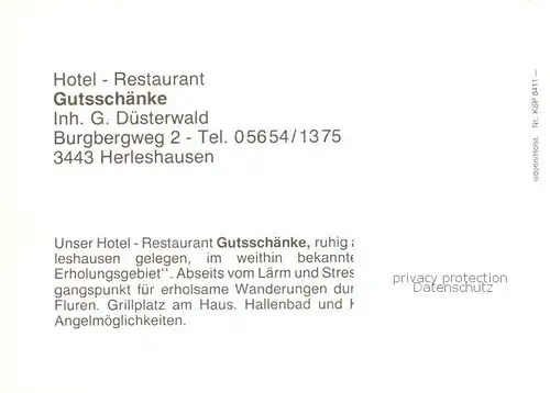 AK / Ansichtskarte  Herleshausen Hotel Restaurant Gutsschaenke Herleshausen