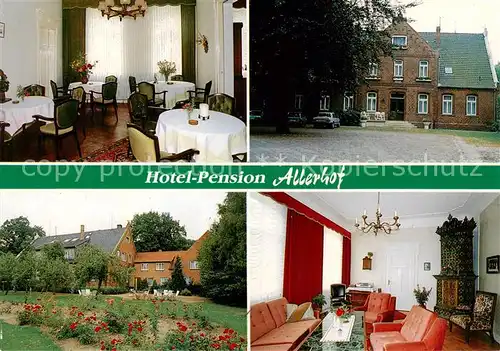 AK / Ansichtskarte  Rethem_Aller Hotel Pension Allerhof Gastraum Park Zimmer  Rethem_Aller