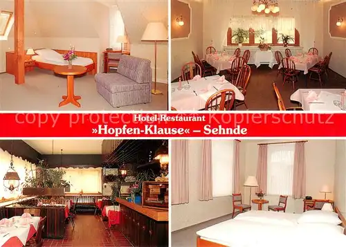 AK / Ansichtskarte 73849335 Sehnde Hotel Restaurant Hopfen Klause Gastraeume Zimmer Sehnde