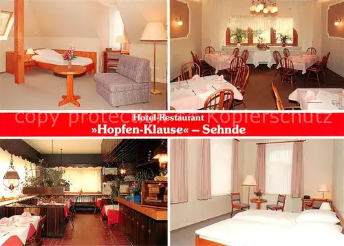 AK / Ansichtskarte  Sehnde Hotel Restaurant Hopfen Klause Gastraeume Zimmer Sehnde