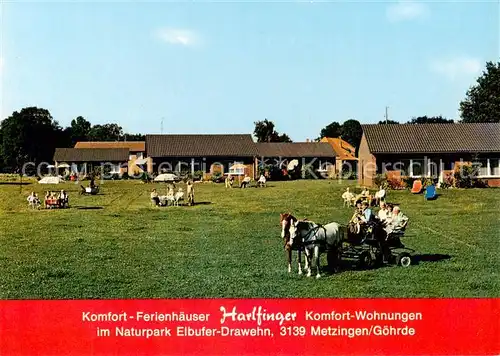 AK / Ansichtskarte  Metzingen_Niedersachsen Ferienhaeuser Harlfinger Ponykutsche Metzingen Niedersachsen