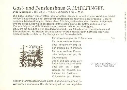 AK / Ansichtskarte 73849342 Metzingen_Niedersachsen Ferienhaeuser Harlfinger Ponykutsche Metzingen Niedersachsen