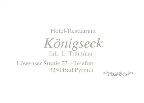 AK / Ansichtskarte  Bad_Pyrmont Hotel Restaurant Koenigseck Bad_Pyrmont