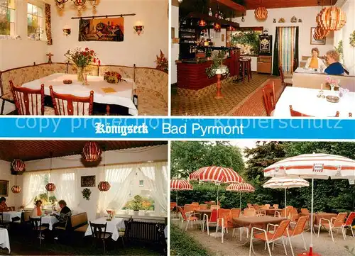 AK / Ansichtskarte 73849346 Bad_Pyrmont Hotel Restaurant Koenigseck Terrasse Bad_Pyrmont