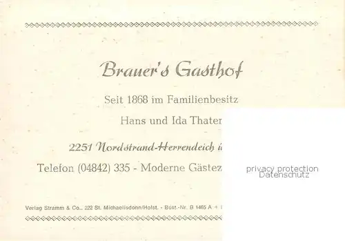 AK / Ansichtskarte 73849358 Herrendeich Brauers Gasthof Gaststube Herrendeich