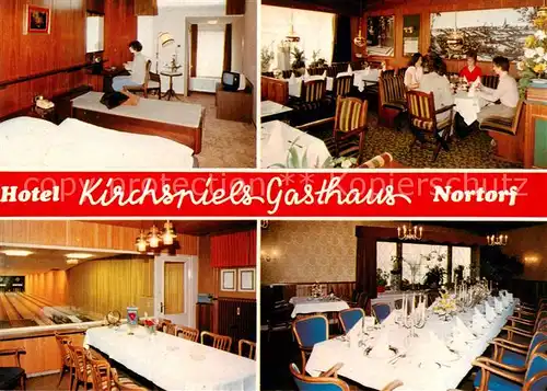 AK / Ansichtskarte 73849360 Nortorf_Neumuenster Hotel Kirchspiels Gasthaus Festtafel Kegelbahn Nortorf_Neumuenster