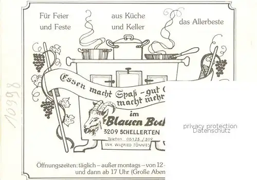 AK / Ansichtskarte  Schellerten Hotel Restaurant Zum Blauen Bock Gaststube Schellerten