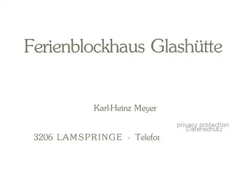 AK / Ansichtskarte 73849382 Glashuette_Lamspringe Ferienblockhaus Glashuette 