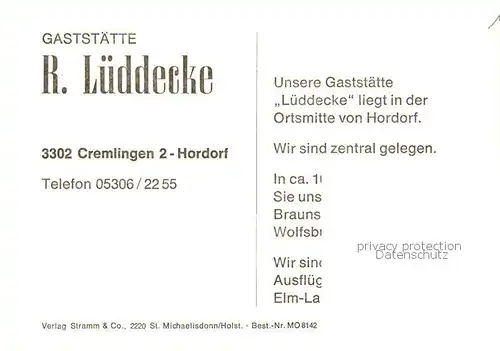 AK / Ansichtskarte 73849388 Hordorf_Braunschweig Gaststaette Lueddecke Hordorf Braunschweig