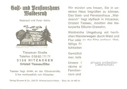 73849411 Hitzacker_Elbe Gast- und Pensionshaus Waldesruh Terrasse Hitzacker Elbe