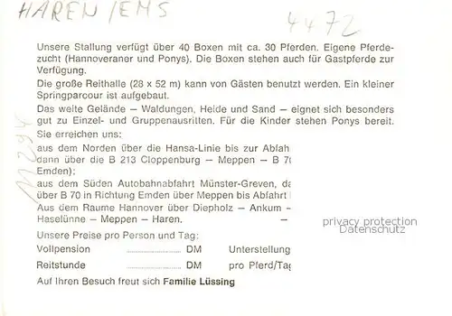  Haren_Ems Reiterhof und Pension Luessing Gaststube Reithalle Haren_Ems