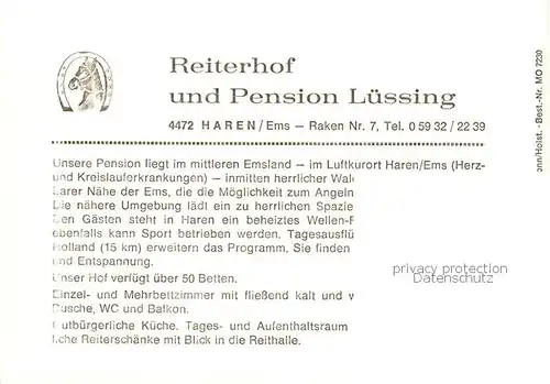  Haren_Ems Reiterhof und Pension Luessing Gaststube Reithalle Haren_Ems