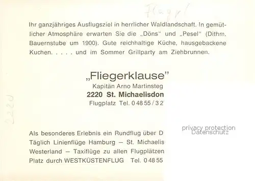  St_Michaelisdonn Fliegerklause Gaststaette Flugplatz Landschaftspanorama St_Michaelisdonn