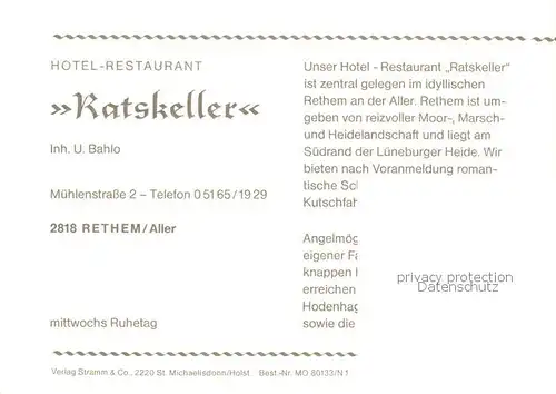 AK / Ansichtskarte 73849440 Rethem_Aller Hotel Restaurant Ratskeller Fachwerkhaus Rethem_Aller
