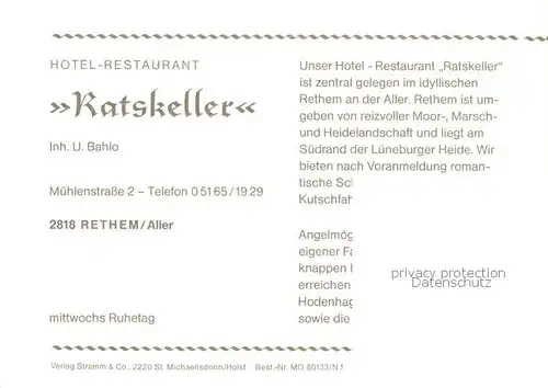 AK / Ansichtskarte  Rethem_Aller Hotel Restaurant Ratskeller Fachwerkhaus Rethem_Aller