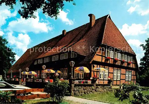 AK / Ansichtskarte  Mueden_oertze Altes Gasthaus Luehrnhof Terrasse Mueden oertze