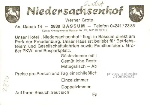 AK / Ansichtskarte  Bassum Hotel Niedersachsenhof Restaurant Bassum