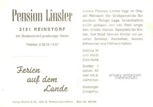 AK / Ansichtskarte 73849469 Reinstorf_Bodenteich Pension Linsler Reinstorf_Bodenteich