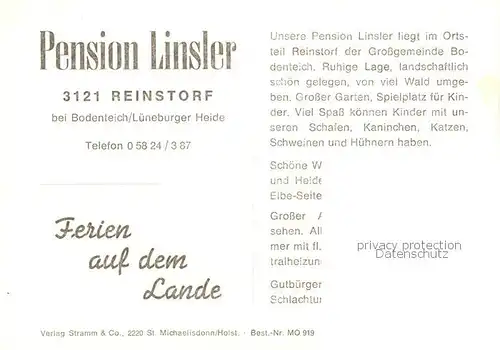 AK / Ansichtskarte  Reinstorf_Bodenteich Pension Linsler Reinstorf_Bodenteich