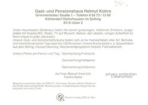 AK / Ansichtskarte 73849475 Delliehausen Gast- und Pensionshaus Kohrs Delliehausen