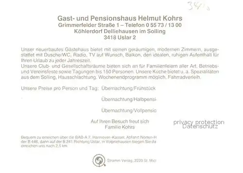 AK / Ansichtskarte  Delliehausen Gast- und Pensionshaus Kohrs Delliehausen