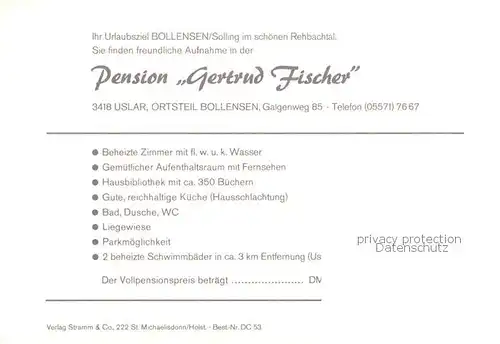 AK / Ansichtskarte 73849477 Bollensen_Solling Pension Gertrud Fischer Panorama Bollensen_Solling