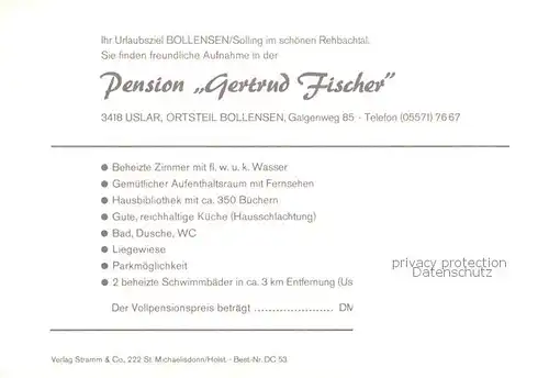 AK / Ansichtskarte  Bollensen_Solling Pension Gertrud Fischer Panorama Bollensen_Solling