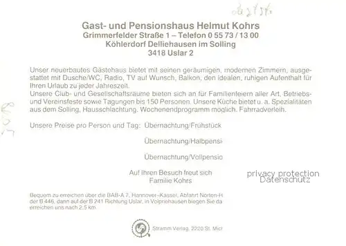 AK / Ansichtskarte 73849504 Delliehausen Gast- und Pensionhaus Kohrs Delliehausen