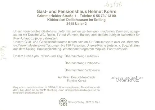 AK / Ansichtskarte  Delliehausen Gast- und Pensionhaus Kohrs Delliehausen