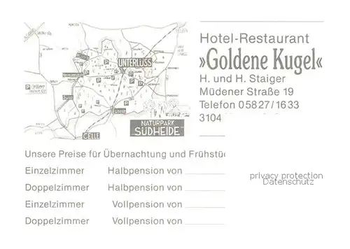 AK / Ansichtskarte  Unterluess Hotel Goldene Kugel Unterluess