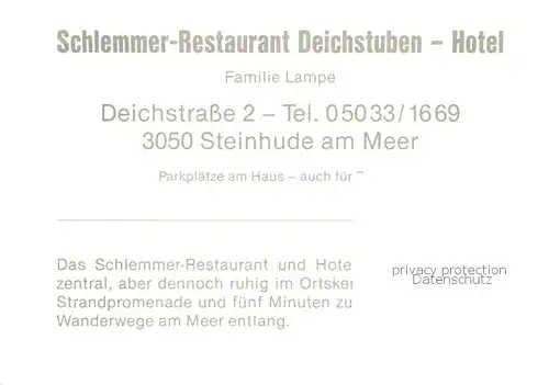 AK / Ansichtskarte  Steinhude_Wunstorf Hotel Deichstuben 