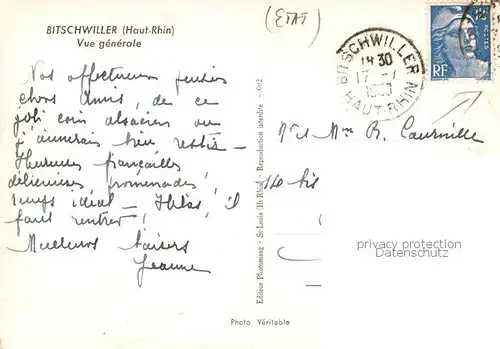 AK / Ansichtskarte  Bitschwiller-les-Thann Vue generale Bitschwiller-les-Thann