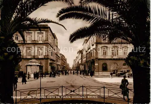 AK / Ansichtskarte  Taranto_Tarent_IT Via dAquino vista da Piazza Giordano Bruno
